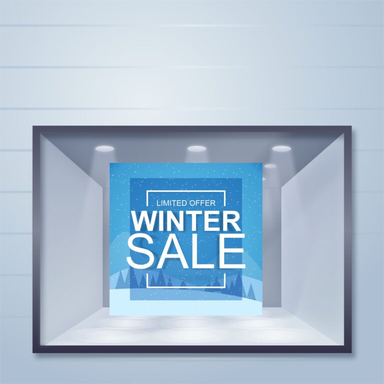 Εκπτωτικό-Αυτοκόλλητο-Blue-Winter-Sale