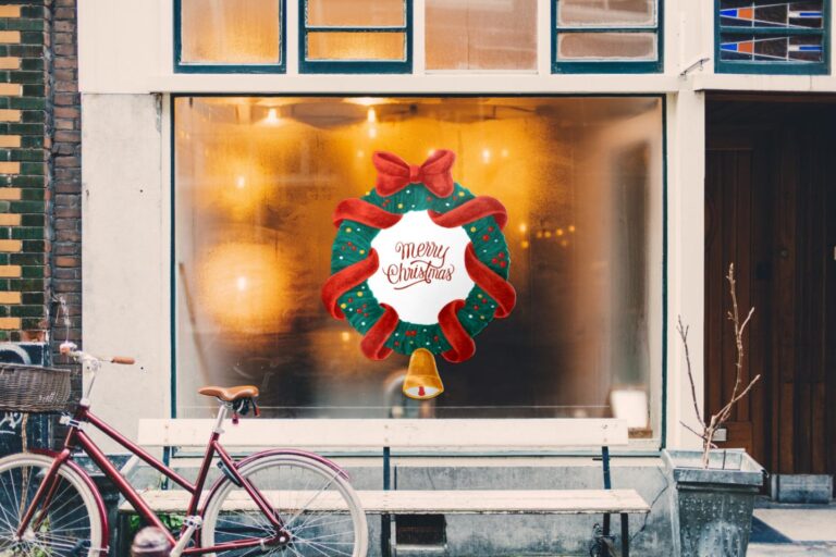 Weihnachtsaufkleber-Weihnachtskranz