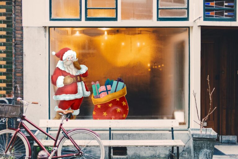 Weihnachtsaufkleber-Weihnachtsmann-Geschenklieferung