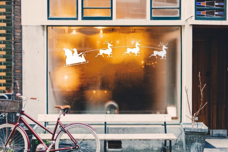Weihnachtsaufkleber-Weihnachtsmann-Schlittenfahrt
