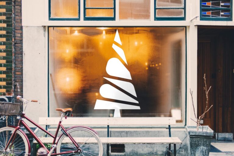 Weihnachtsaufkleber-Weißer-Weihnachtsbaum